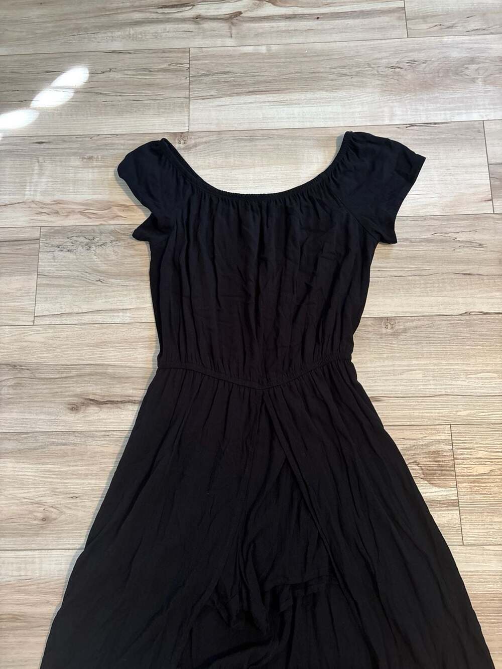 Joe B Black Short Sleeve Maxi Romper with Skirt Overlay Size L - Picture 3 of 4